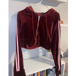 Rue 21 cropped, velvet jacket with pink stripes! 💗